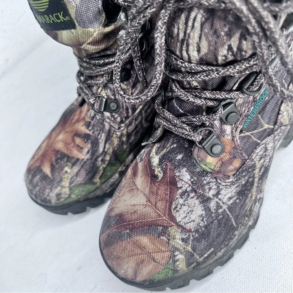 - Tamarack brown leaf print waterproof lace up boot